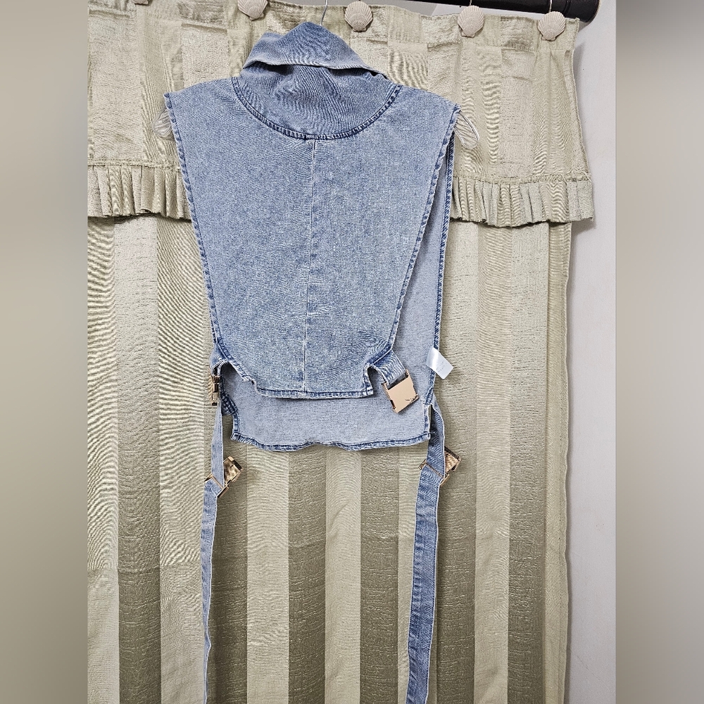 DENIM OPEN SIDES TOP